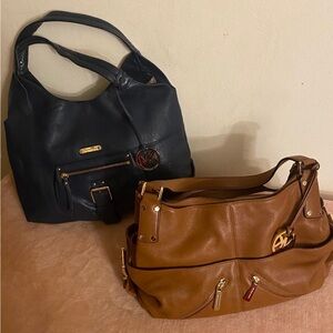 Michael Kors Navy and Brown Women's Bags